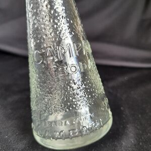 Small Vintage Glass Campari Soda Bottle Textured Approx 5.5" Tall x 2" at Base